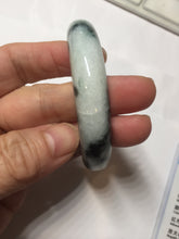Load image into Gallery viewer, 53mm certified 100% natural Type A green white with green floating flowers jadeite bangle PD157-6246