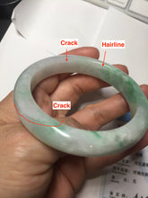 Load image into Gallery viewer, 56.1mm certified 100% natural  icy watery light white/sunny green jadeite jade bangle BN71-3879