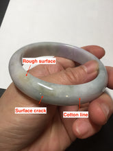 Load image into Gallery viewer, 58mm 100% natural certified light green purple yellow(FU LU SHOU) jadeite jade bangle BN37-7345