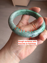 Load image into Gallery viewer, 60.5mm certified Type A 100% Natural sunny green gray black Jadeite Jade bangle BS81-9872