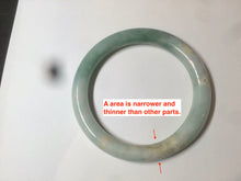 Load image into Gallery viewer, 58mm certified 100% natural type A green round cut jadeite jade bangle AY8-6177