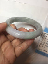 Load image into Gallery viewer, 60.5mm Certified Type A 100% Natural icy watery green/purple chubby Jadeite Jade bangle E146-9537