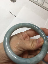 Load image into Gallery viewer, 60.5mm certified 100% natural light green/blue chubby round cut jadeite jade bangle PC99-9145