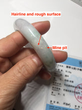 Load image into Gallery viewer, 51.9mm certified Type A 100% Natural light purple with green floating flowers Jadeite Jade bangle AU10-1263