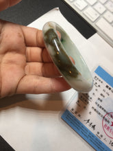 Load image into Gallery viewer, 53.5mm 100% natural certified sunny green brown pink oval jadeite jade bangle BN29-8348