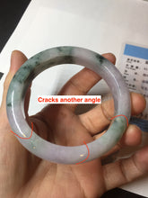 Load image into Gallery viewer, 55.9mm Certified 100% natural Type A light purple with sunny flying flowers jadeite jade bangle BL106-8719