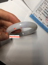 Load image into Gallery viewer, 55mm certified 100% natural type A white/green/black/purple jadeite jade bangle AU42-8152