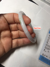 Load image into Gallery viewer, 55.8mm certified 100% natural white sunny green purple slim round cut jadeite jade bangle BL90-4666