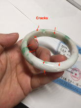 Load image into Gallery viewer, 57mm Certified Type A 100% Natural sunny green/white(白底青) Jadeite Jade bangle AY91-2805