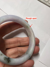 Load image into Gallery viewer, 56.7mm certified 100% natural Type A dark green/purple/white with green floating flowers jadeite jade bangle PB233-2826