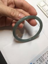 Load image into Gallery viewer, 59mm Certified Type A 100% Natural light green/blue/brown slim round cut Guatemala Jadeite bangle BS56-4639