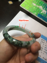 Load image into Gallery viewer, 56.3mm certified 100% natural Type A dark green/sunny green  jadeite jade bangle K106-2835