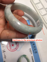 Load image into Gallery viewer, 57.9mm certified type A 100% Natural light green/white jadeite jade bangle BN62-8630