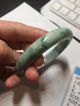 Load image into Gallery viewer, 60.5mm certified Type A 100% Natural sunny green gray black Jadeite Jade bangle BS82-9879