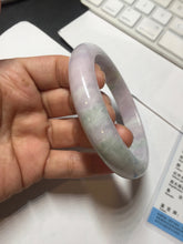 Load image into Gallery viewer, 59.5mm certified Type A 100% Natural light green sunny green light purple Jadeite Jade bangle BF147-8465