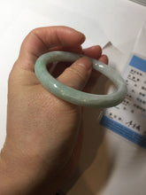 Load image into Gallery viewer, 53.6mm certified 100% natural type A white/sunny green round cut jadeite jade bangle AU38-9812