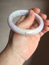 Load image into Gallery viewer, 57.5mm certified Type A 100% Natural light green purple white slim Jadeite Jade bangle BQ72-4938