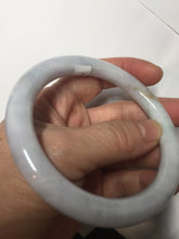 Load image into Gallery viewer, 59.5mm certified 100% natural light green/white/purple round cut jadeite jade bangle BS38-(5572)