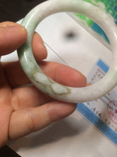 Load image into Gallery viewer, 58mm certified 100% natural sunny green/white/brown round cut jadeite jade bangle AX102-5430