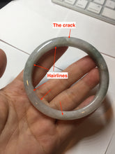 Load image into Gallery viewer, 58.7mm Certified Type A 100% Natural light green/white Jadeite Jade bangle BN15-7081
