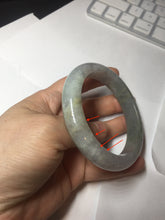 Load image into Gallery viewer, 59.2mm Certified Type A 100% Natural white/light purple/brown/yellow/gray(FU LU SHOU) Jadeite Jade bangle BF104-8634