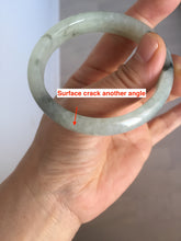 Load image into Gallery viewer, 51.5mm certified Type A 100% Natural icy watery light green white oval Jadeite Jade bangle BS65-7412