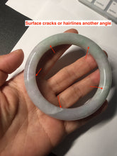 Load image into Gallery viewer, 58.4mm Certified Type A 100% Natural light green chubby round cut Jadeite Jade bangle BM36-0023