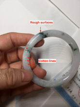 Load image into Gallery viewer, 53.3mm Certified Type A 100% Natural light green purple with green floating flowers round cut Jadeite bangle PB169-4722