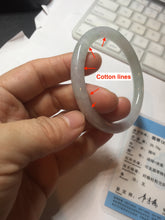 Load image into Gallery viewer, 53.5mm certified 100% natural icy watery light green purple slim round cut jadeite jade bangle PB73-1269