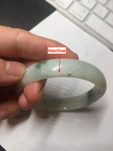Load image into Gallery viewer, 55.5mm Certified type A 100% Natural light green with green flying flowers Jadeite bangle D131-4024
