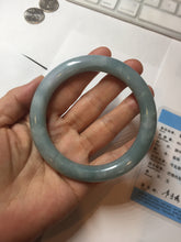 Load image into Gallery viewer, 60.5mm certified 100% natural light green/blue chubby round cut jadeite jade bangle PC99-9145
