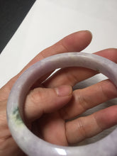 Load image into Gallery viewer, 57.5mm certified 100% natural type A light green/purple/yellow(FU LU SHOU)  jadeite jade bangle BN82-8715