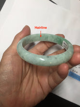 Load image into Gallery viewer, 56.2mm certified Type A 100% Natural sunny green/ white Jadeite Jade bangle BS32-4439