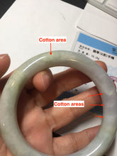 Load image into Gallery viewer, 58.5mm certified Type A 100% Natural light green yellow purple chubby round cut Jadeite Jade bangle Y168-3701