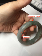 Load image into Gallery viewer, 56.2mm certified Type A 100% Natural green/red/gray/purple (FU LU SHOU) Jadeite Jade bangle BL78-8659