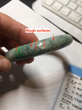 Load image into Gallery viewer, 60.5mm certified Type A 100% Natural sunny green gray black Jadeite Jade bangle BS82-9879