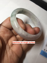 Load image into Gallery viewer, 52.8mm Certified Type A 100% Natural dark green/white/purple Jadeite Jade bangle BL83-4052