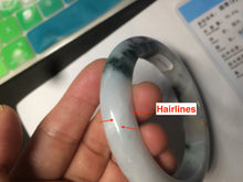 Load image into Gallery viewer, 59.5mm certified Type A 100% Natural green/white/purple Jadeite bangle R107-0467