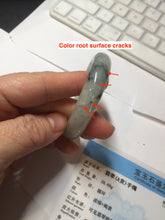 Load image into Gallery viewer, 51.5mm certified Type A 100% Natural icy watery light green white oval Jadeite Jade bangle BS65-7412