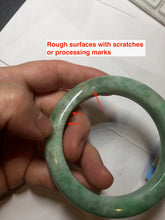 Load image into Gallery viewer, 54.8mm Certified Type A 100% Natural sunny green gray Jadeite Jade bangle PA120-9887