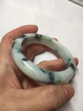 Load image into Gallery viewer, 53mm certified 100% natural Type A green white with green floating flowers jadeite bangle PD157-6246