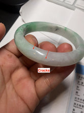 Load image into Gallery viewer, 56.1mm certified 100% natural  icy watery light white/sunny green jadeite jade bangle BN71-3879