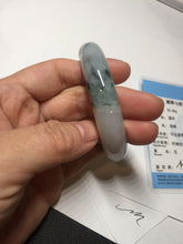 Load image into Gallery viewer, 53mm Certified Type A 100% Natural green white with green floating flowers Jadeite Jade bangle AM97-2725