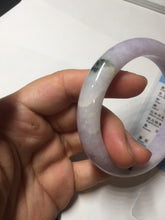 Load image into Gallery viewer, 55.5mm certified 100% natural type A sunny green/purple jadeite jade bangle BN88-8714