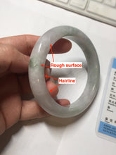 Load image into Gallery viewer, 60.5mm Certified Type A 100% Natural icy watery green/purple chubby Jadeite Jade bangle PB244-9527