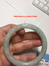 Load image into Gallery viewer, 57mm Certified type A 100% Natural sunny green/white round cut Jadeite bangle BN77-9819