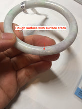 Load image into Gallery viewer, 58.5mm certified 100% natural type A light green/white/purple round cut jadeite jade bangle PC33-2675