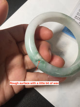 Load image into Gallery viewer, 57mm Certified Type A 100% Natural sunny green/white/ Jadeite Jade bangle BL33-5213