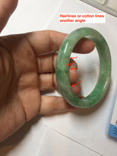 Load image into Gallery viewer, 50mm Certified Type A 100% Natural sunny green gray Oval shape Jadeite Jade bangle BG235-9903