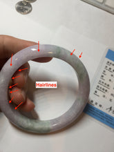 Load image into Gallery viewer, 60mm certified Type A 100% Natural light green purple Jadeite Jade bangle PC97-8466